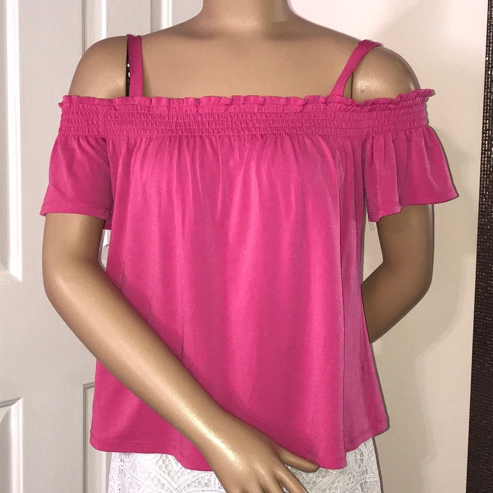 Candie’s Cold Shoulder Strappy Top